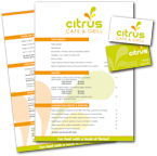Citrus Cafe and Grill Menus and Business Cards Thumbnail